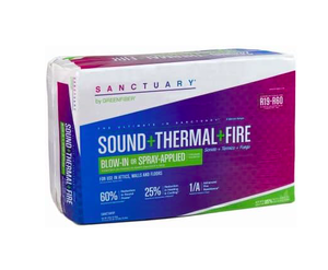 lot 81 image: New - Sanctuary Blow-In Sound, Thermal & Fire Cellulose Insulation, R-19, 44.2 sq ft. - As Shown
