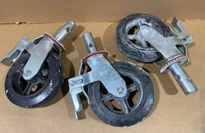 lot 87 image: Lot Of 3 - Approximately 8 Heavy Duty Casters - In Condition As Shown - (READ)