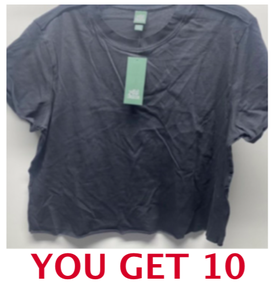 lot 104 image: Lot of 10 New - Wild Fable Womens Short Sleeve Roll Cuff T-Shirt Size M in Black, Model-KGGRW