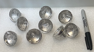 lot 157 image: Lot Of 9 New - Mini Stainless Steel Funnels - As Shown