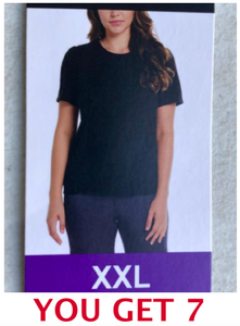 lot 107 image: Lot Of 7 New - Rafaella Womens Black XXL Short Sleeve Fashion Eyelet Style Shirt With Liner, Model#RSKSD000 - As Shown - Total Retail $413