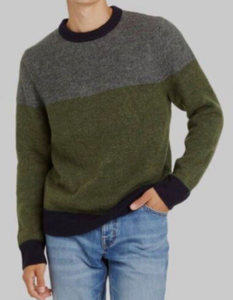 lot 213 image: New With Tags - Goodfellow & Co Mens Large Standard Fit Crewneck Pullover Sweater, Olive - As Shown