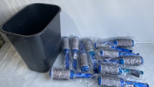 lot 236 image: Lot Of 11 - Royal Hair Brushes & Trash Bin - In Condition As Shown