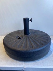 lot 245 image: 20 Round Hard Plastic Free Standing Umbrella Base - In Color & Condition As Shown - (READ)