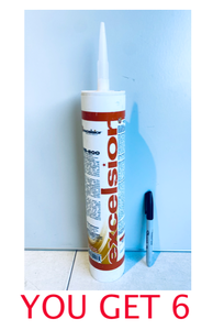 lot 26 image: Lot Of 6 - Excelsior WB-600 Acrylic Wall Base Adhesive - In Condition As Shown