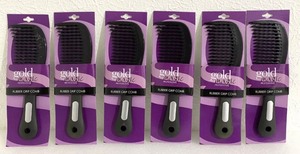 lot 253 image: Lot Of 6 New - Gold Magic Professional Rubber Grip Combs, Black - As Shown