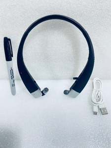 lot 268 image: Insignia Over-The-Neck In-ear Bluetooth Headphones, Model#NS-CAHBTEB02-BLK - In Condition As Shown - (READ)