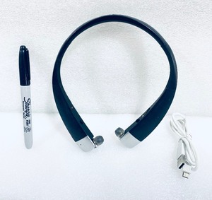 lot 271 image: Insignia Over-The-Neck In-ear Bluetooth Headphones, Model#NS-CAHBTEB02-BLK - In Condition As Shown - (READ)