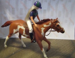 lot 42 image: Breyer HORSE PAINT  W RIDER  and ENGLISH SADDLE