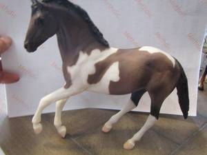 lot 57 image: Classic Breyer horse #750601 Grullo Pinto Mare RED DUN FOAL GINGER