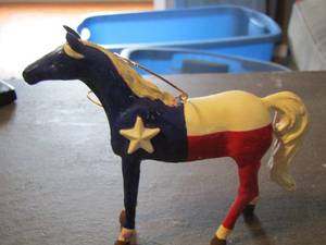 lot 107 image: Vintage Western Cowboy Christmas Ornament TEXAS