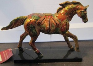 lot 108 image: TRAIL OF PAINTED PONIES   GOLDEN FEATHER PONY  by Artist Lynn Bean 1e0640