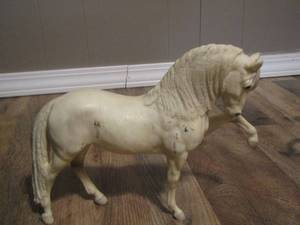 lot 153 image: Vintage Breyer #68 Legionario 3 Andalusian White Alabaster branded CH stallion