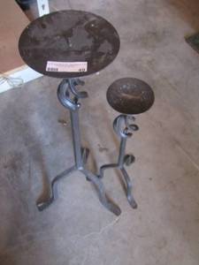lot 49 image: large candle holders