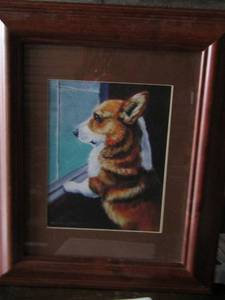 lot 90 image: framed corgi art