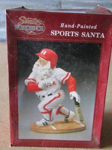 lot 96 image: hand painted sports Santa (baseball)