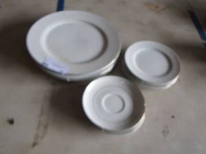 lot 20 image: Crown Victoria Love Lace - Plates- saucers- Dessert plates