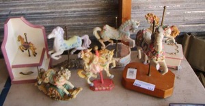 lot 154 image: carousel horses , some play music- jewelry box
