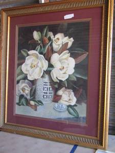 lot 192 image: framed floral art