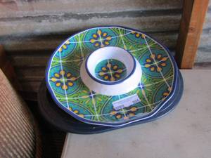 lot 205 image: veggie and chip and dip platters