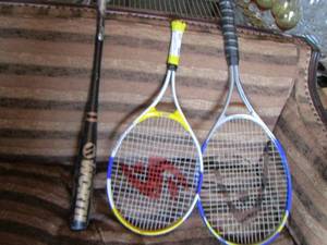 lot 239 image: tennis rackets qty 2, baseball bat