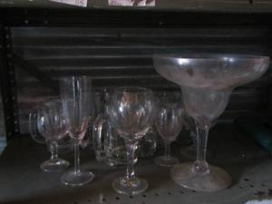 lot 244 image: large martini glass, wine glasses and handled glasses