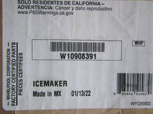 lot 298 image: APPLIANCE PARTS - Whirlpool Refrigerator Ice Maker  W 10908391   SEE DESCRIPTIONS