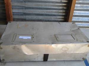 lot 323 image: VINTAGE Aluminum Box   1950S -  WAS USED TO SHIP CLOTHES TO & FROM COLLEGE