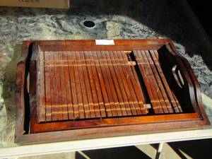 lot 339 image: wooden trays qty 2