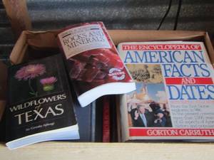 lot 360 image: BOOKS - ROCKS,  WILDFLOWER OF TEXAS,  AMERICAN FACTS & DATES,   PLUS MORE