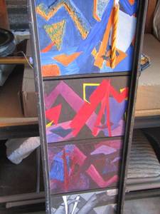 lot 381 image: 4 PANEL MODERN ART  PIECE