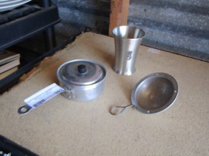 lot 392 image: EGG POACHER & SILVER TUMBLER