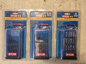 lot 18 image: Lot of 3 Sealed Ryobi Drill Bit & Driving Kits