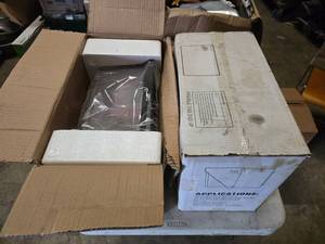 lot 43 image: Lot of 2 New Stonco Large Deep Wallpack Exterior Light