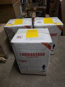 lot 45 image: 3 Cases of NEW Enviroguard PyroGuard 2 Coveralls w Attached Hood, Size 2XL.  25 Coveralls Per Case