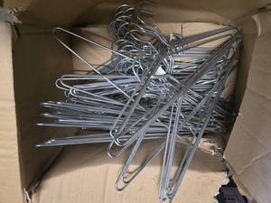 lot 48 image: Lot of 60 Chrome Clothes Hangers