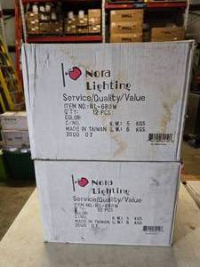 lot 49 image: 2 Cases of Nora Lighting 6 Surface Elbow Adjustable Lights.  12 Lights Per Case.