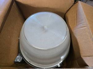 lot 102 image: NEW OLD STOCK Lithonia Metal Halide Ceiling Light w LexaLite Arcylic Globe