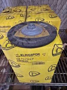 lot 186 image: Open Box of 5 Klingspor Kronenflex A24R 7 Supra Steel Grinding Discs