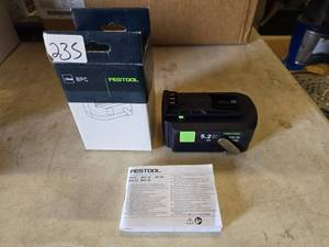 lot 240 image: NEW Festool 18V BPC 18 Battery.  Box Damage