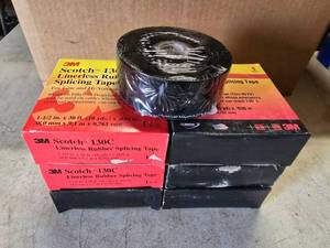 lot 270 image: Lot of 6 Rolls of 3M Scotch 130C 1 12 x 30 Linerless Rubber Splicing Tape