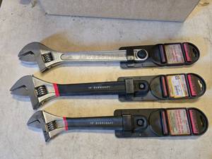 lot 348 image: NEW Evercraft Adjustable Wrenches.  12 Coated (Qty 1), 15 Coated (Qty 1) & 15 Uncoated (Qty 1)