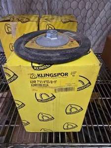 lot 313 image: SEALED Box of 10 Klingspor Kronenflex A24R 7 Supra Steel Grinding Discs