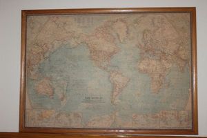 lot 30 image: Vintage National Geographic Society World Map