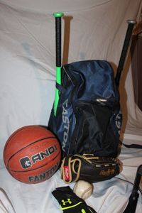 lot 147 image: Baseball Gear Backpack, Bats and More As Seen In Photos