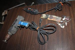 lot 155 image: Corded Drill and Dremel with Rotary Bits