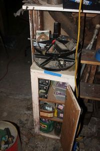 lot 169 image: Spinning Trays of Hardware and Small Cabinet  with Contents Of Hardware Inside