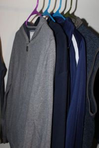 lot 78 image: Clothes Jackets and Vest, Eddie Bauer L Tags Still Attached, Sport Trek S,  Jos. A. Bank 1905 L