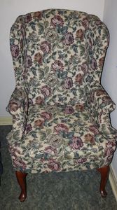 lot 23 image: Floral Vintage Wingback Chair