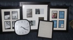lot 402 image: Collage Picture Frames And Wall Clock